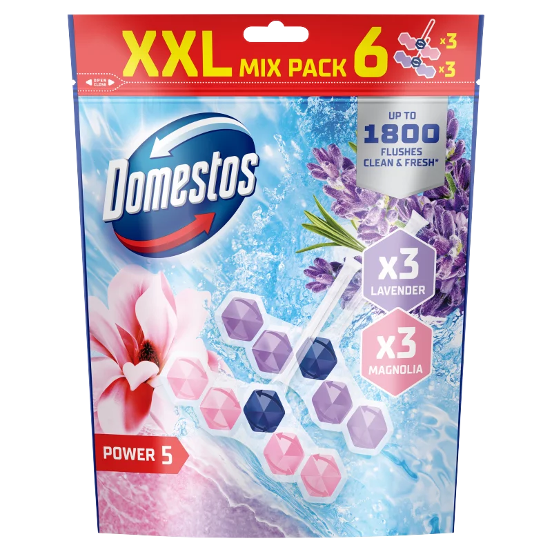 Domestos Power 5 Magnolia/Lavender WC frissítő blokk 6 x 50 g