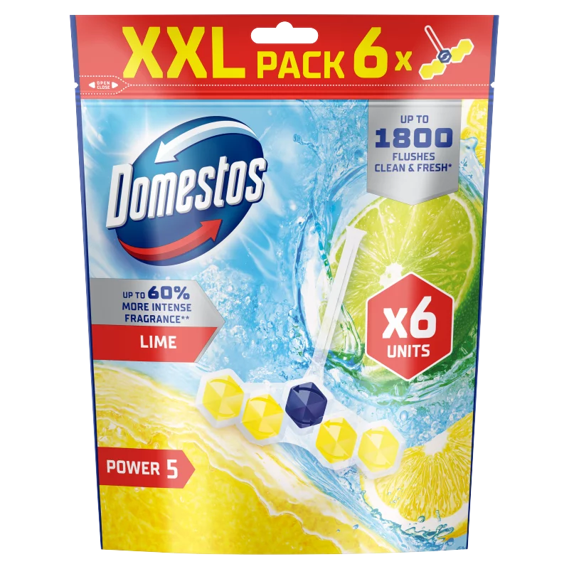 Domestos Power 5 Lime WC frissítő blokk 6 x 50 g