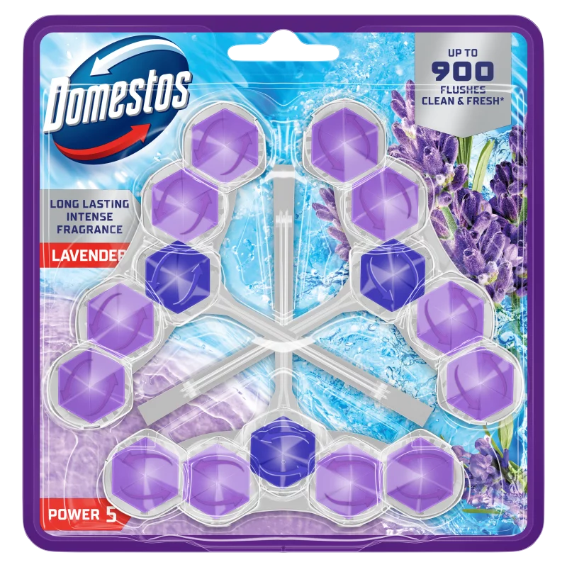 Domestos Power 5 Lavender WC frissítő blokk 3 x 50 g