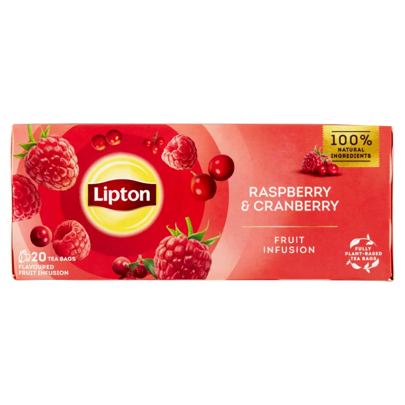 Lipton Fruit Infusion Raspberry & Cranberry ízesített gyümölcstea 20 teafilter 32 g