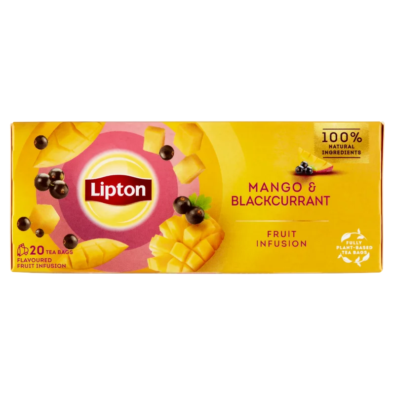 Lipton Fruit Infusion Mango & Blackcurrant ízesített gyümölcstea 20 teafilter 34 g