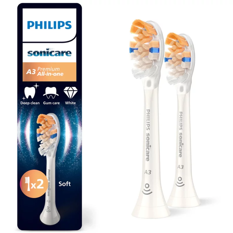 Philips Sonicare elek. fogkefe fej 2db A3 Premium All-in-One HX9092/87 fehér