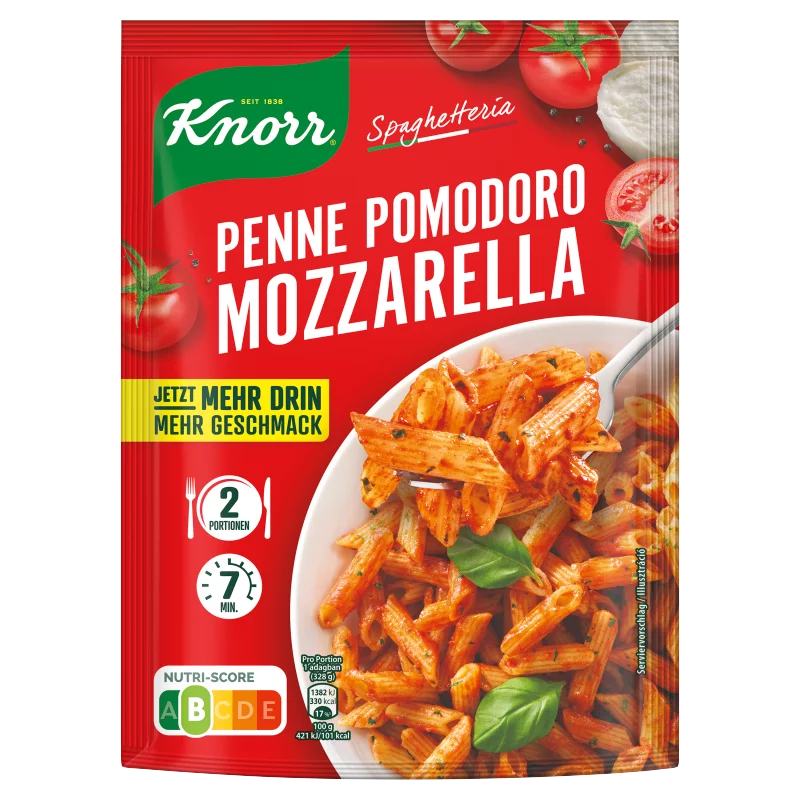Knorr Spaghetteria Penne Pomodoro Mozzarella tészta paradicsomos mozzarellás szószban 181 g