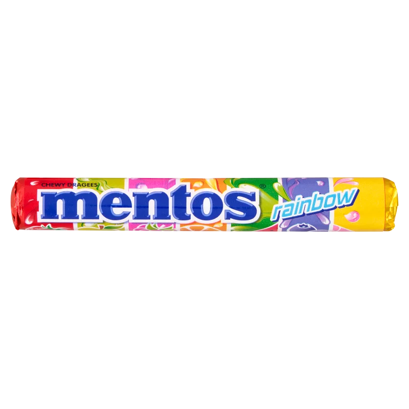 Mentos Rainbow vegyes gyümölcs ízű cukordrazsé 37,5 g