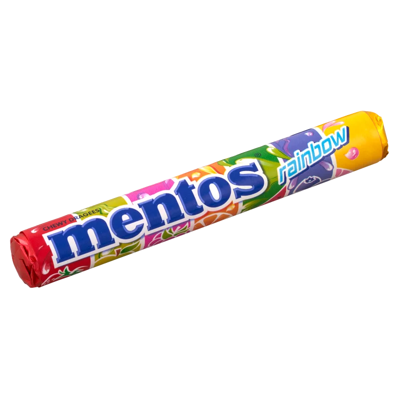 Mentos Rainbow vegyes gyümölcs ízű cukordrazsé 37,5 g