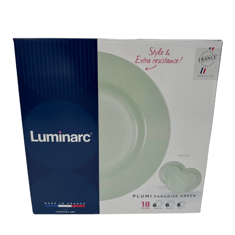 Luminarc Plumi étkészlet 18db-os Paradise zöld