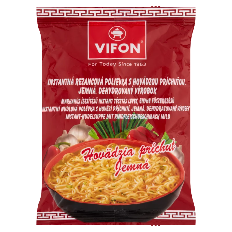 Vifon enyhe fűszerezésű, marhahús ízesítésű instant tésztás leves 60 g
