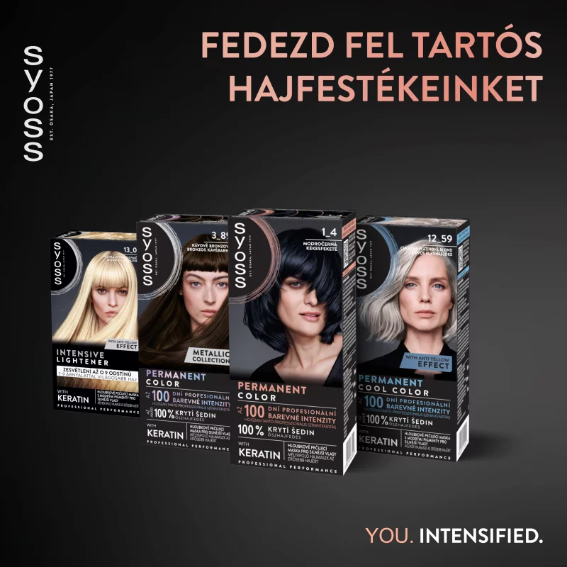 Syoss Color 1-4 kékesfekete tartós hajfesték