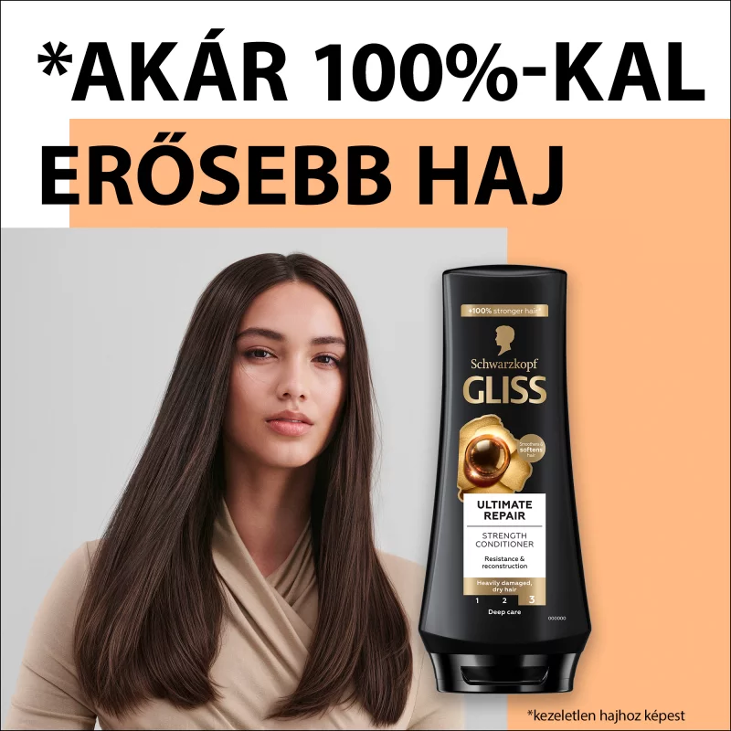 Gliss Ultimate Repair hajbalzsam folyékony keratinnal & fekete gyönggyel 200 ml