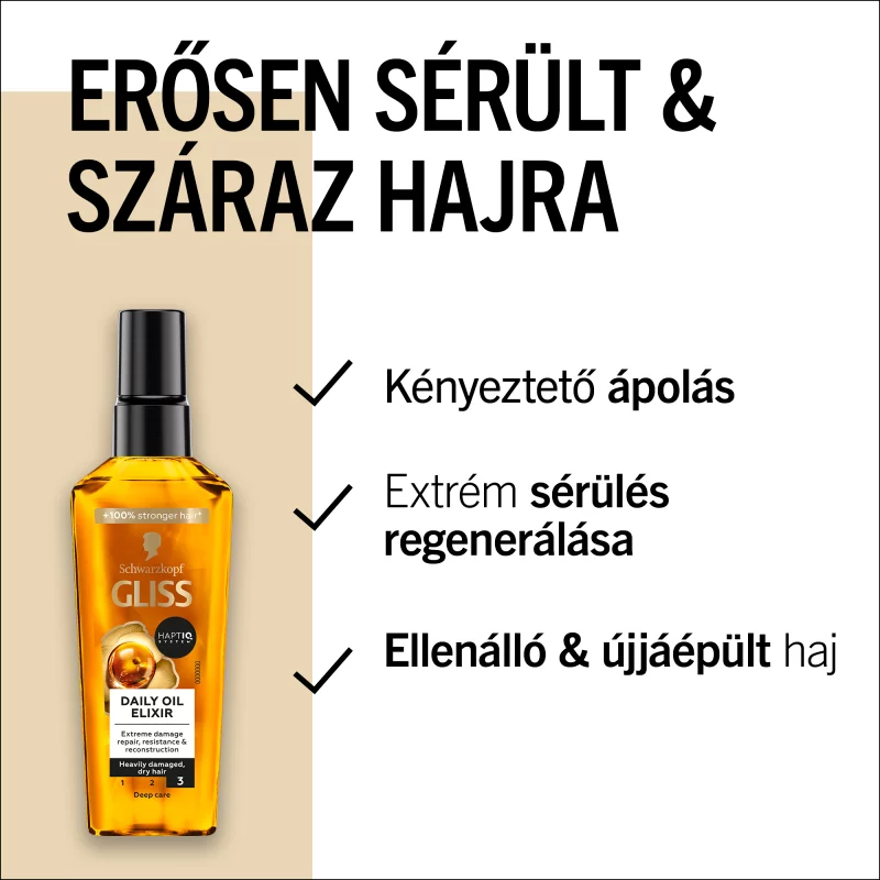 Gliss Daily Oil Elixir hajolaj, erősen sérült, száraz hajra 75 ml 