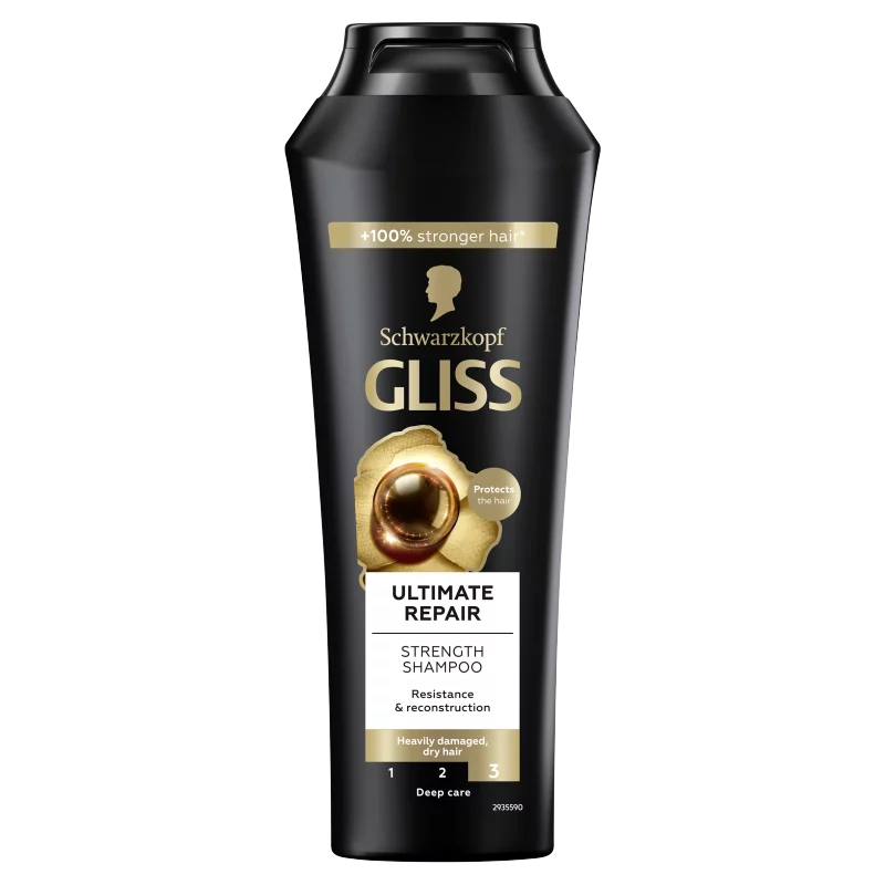 Gliss Ultimate Repair sampon folyékony keratinnal & fekete gyönggyel 250 ml 