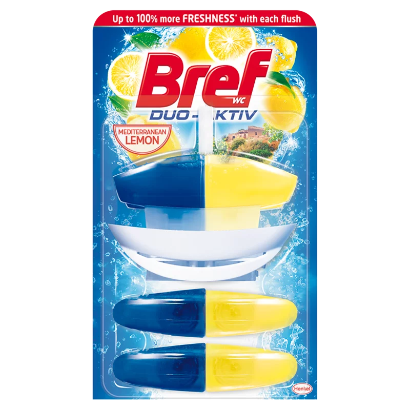 Bref Duo-Aktiv Mediterranean Lemon WC frissítő 3 x 50 ml