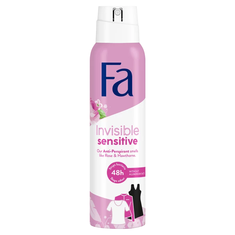 Fa Invisible Sensitive izzadásgátló deospray rózsa és galagonya illattal 150 ml