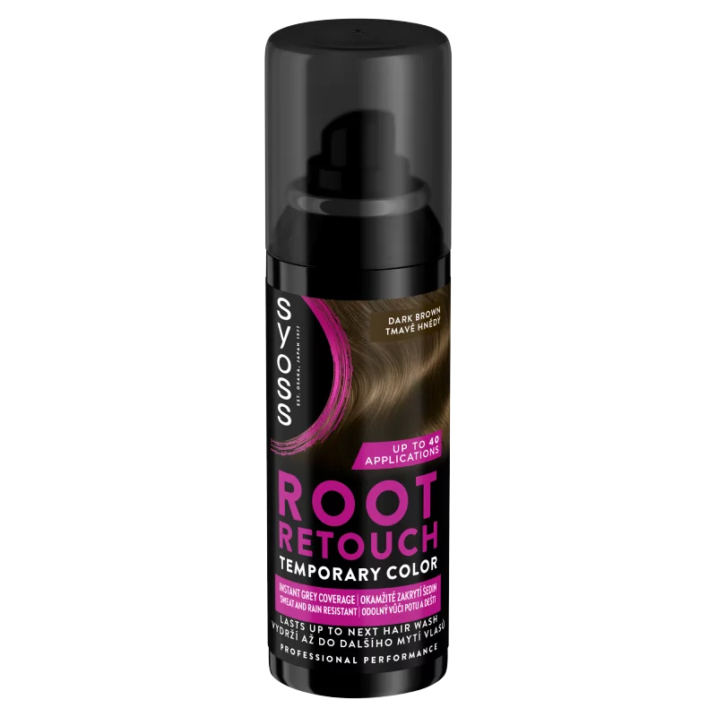 Syoss Root Retoucher ideiglenes lenövés-elfedő spray Sötétbarna 120 ml