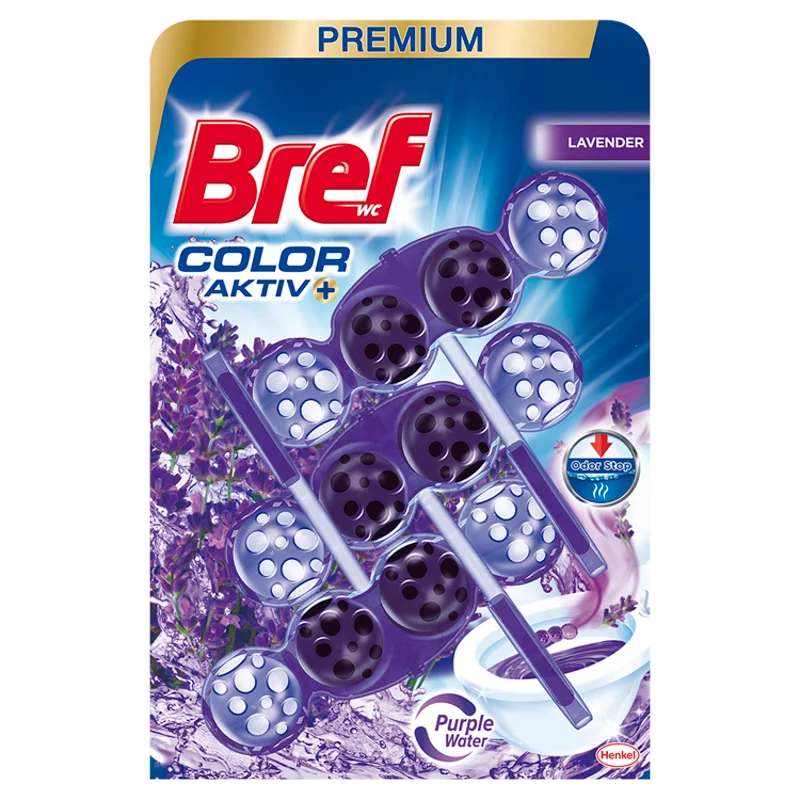 Bref Color Aktiv Lavender WC frissítő 3 x 50 g