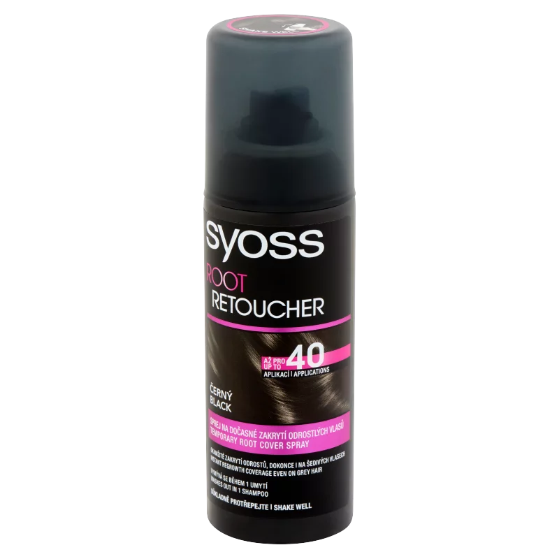 Syoss Root Retoucher lenövést elfedő hajszínező spray Fekete 120 ml