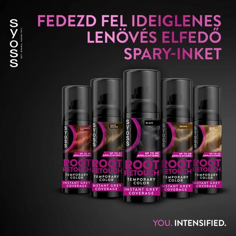 Syoss Root Retoucher ideiglenes lenövés-elfedő spray Fekete 120 ml