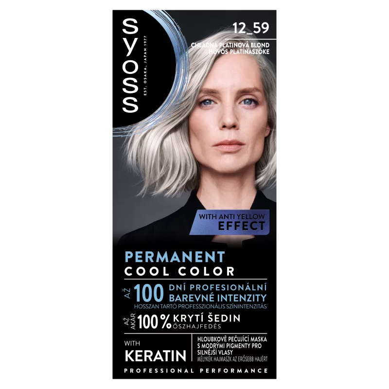 Syoss Color tartós hajfesték 12-59 hűvös platinaszőke