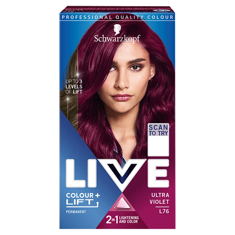 Schwarzkopf Live tartós hajfesték L76 Ultra ibolya