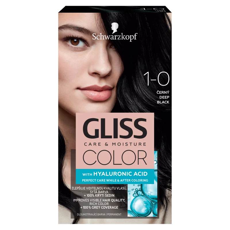 Schwarzkopf Gliss Color tartós hajfesték 1-0 Sötét fekete