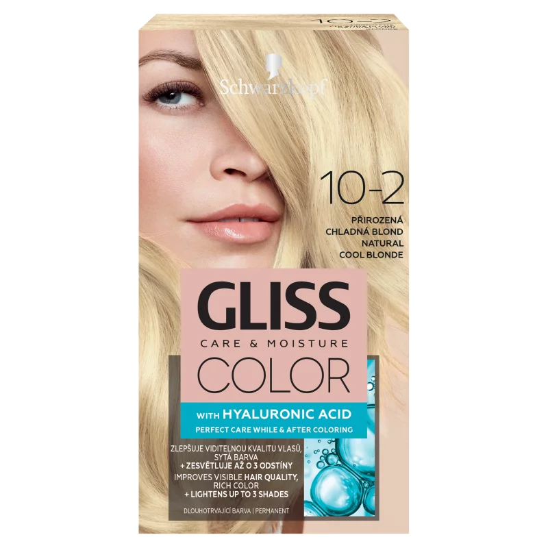 Schwarzkopf Gliss Color tartós hajfesték 10-2 Természetes hűvös szőke
