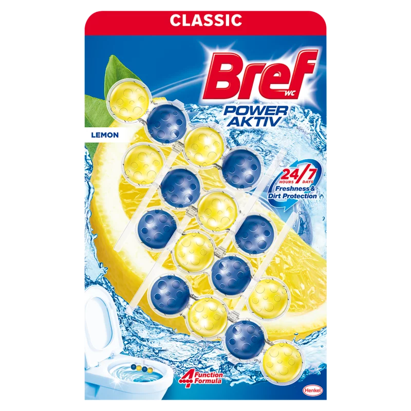 Bref Power Aktiv Lemon WC frissítő 4 x 50 g