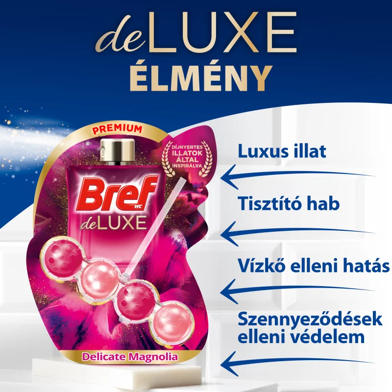 Bref Deluxe Delicate Magnolia WC frissítő 3 x 50 g