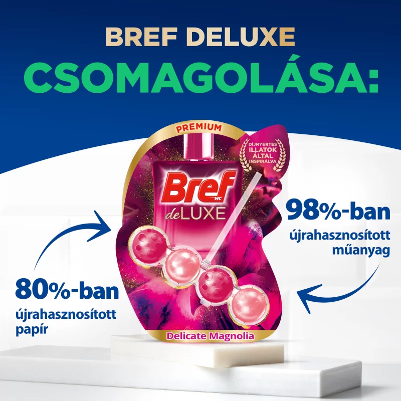 Bref Deluxe Delicate Magnolia WC frissítő 3 x 50 g