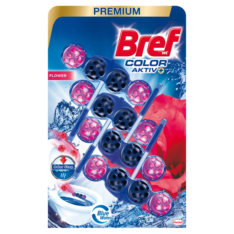 Bref Color Aktiv Flower WC frissítő 4 x 50 g (200 g)