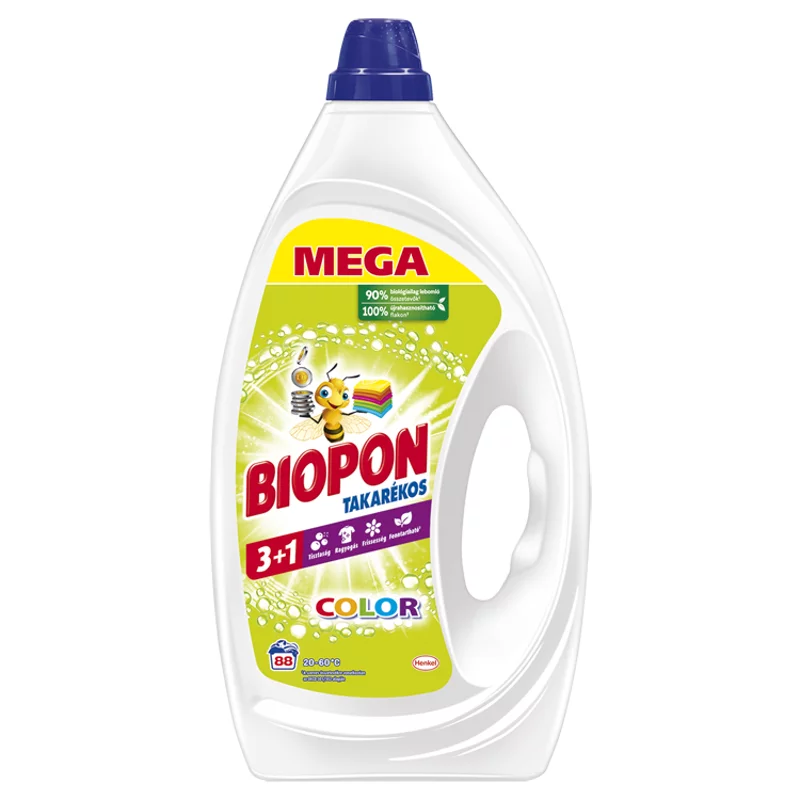 Biopon Takarékos Color folyékony mosószer színes ruhákhoz 88 mosás 3960 ml