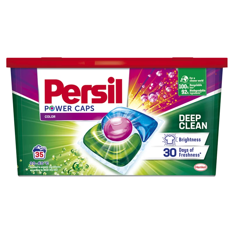 Persil Power Caps Color mosószer koncentrátum gépi mosáshoz színes ruhadarabokhoz 35 mosás 490 g
