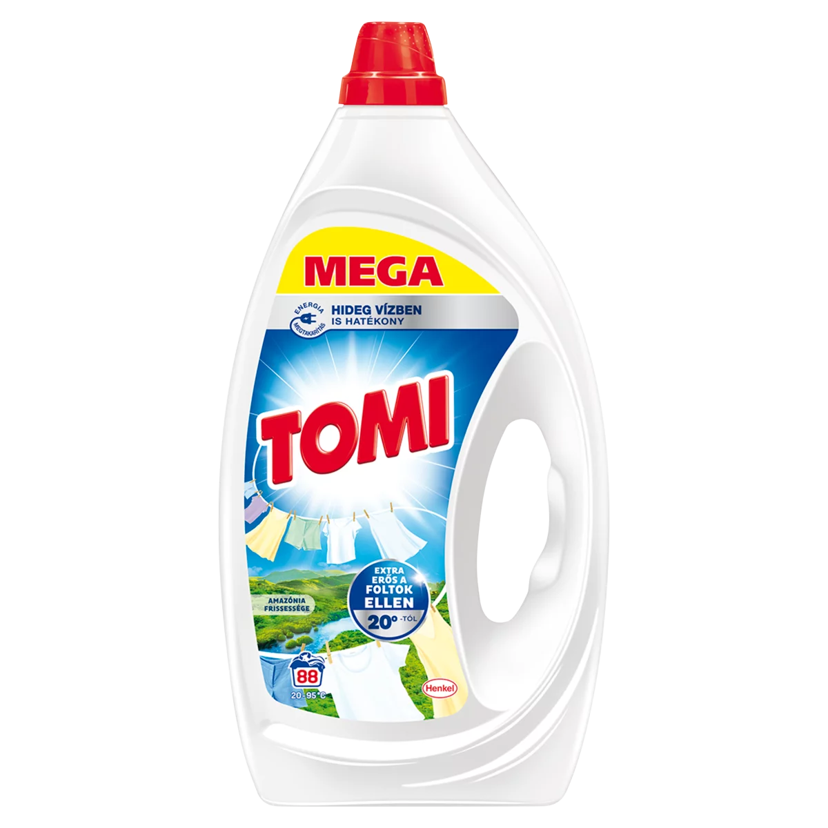 Tomi Amazónia Frissessége folyékony mosószer fehér és világos ruhákhoz 88 mosás 3,96 l