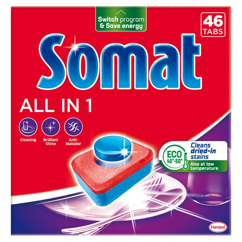 Somat All in 1 gépi mosogatótabletta 46 db 809,6 g