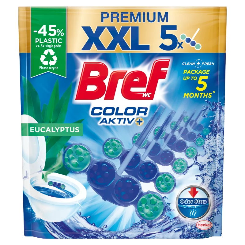 Bref Color Aktiv Eucalyptus WC frissítő 5 x 50 g (250 g)