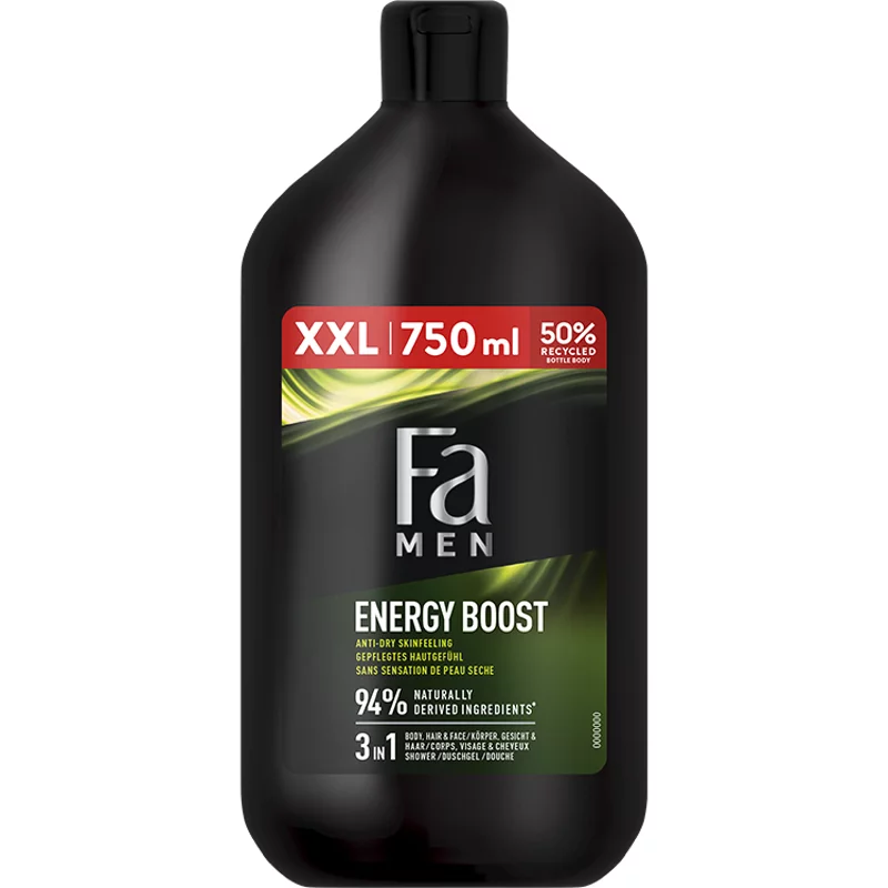 Fa Men Sport Energy Boost 3 az 1-ben tusfürdő guarana és ginzeng illattal 750 ml