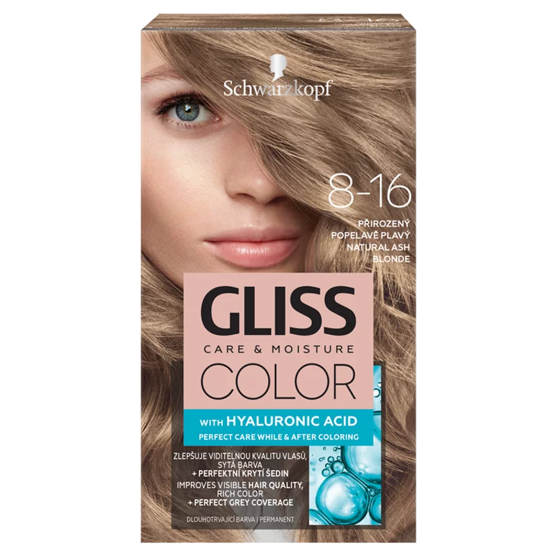 Schwarzkopf Gliss Color tartós hajfesték 8-16 természetes hamuszőke