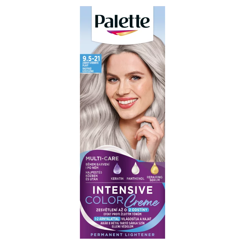 Palette Intensive Color Creme tartós hajfesték 9,5-21 ragyogó ezüstszőke