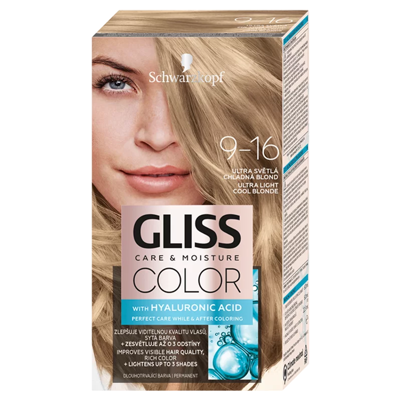 Schwarzkopf Gliss Color tartós hajfesték 9-16 ultravilágos hűvösszőke