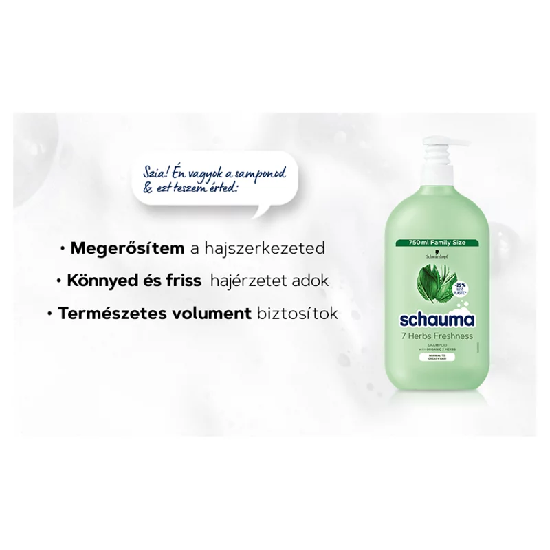 Schauma 7 gyógynövény frissesség sampon 750 ml