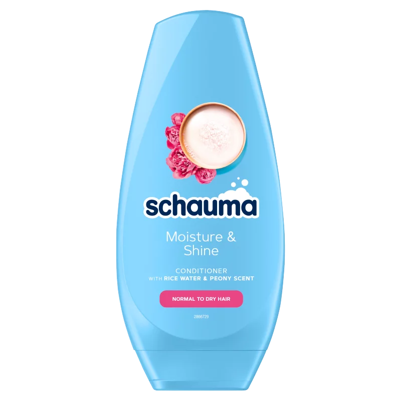 Schauma Moisture & Shine hajbalzsam rizsvízzel és bazsarózsa illattal normál és száraz hajra 250 ml