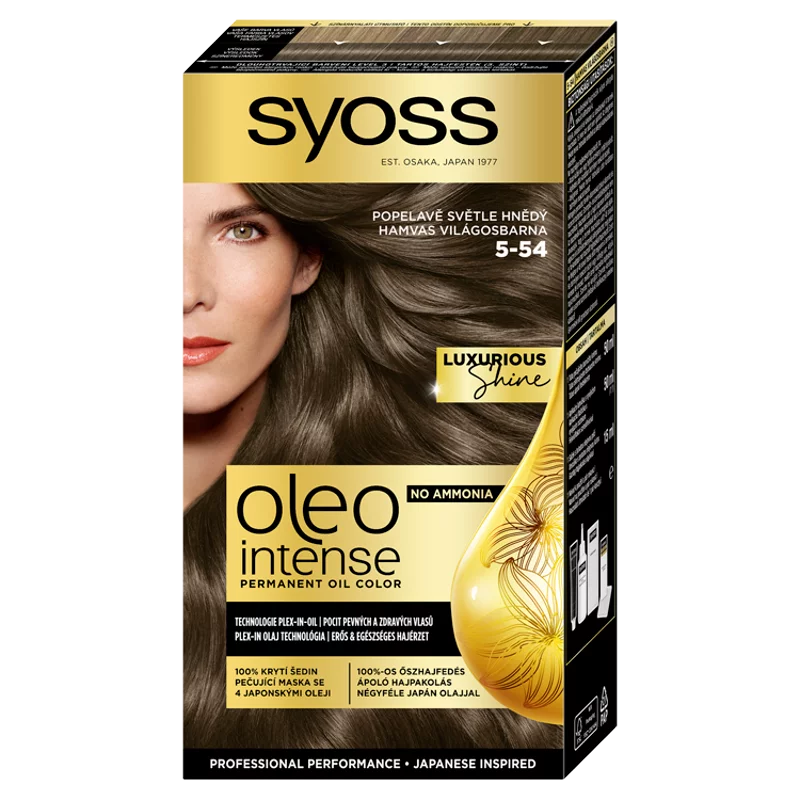 Syoss Oleo Intense tartós hajfesték 5-54 Hamvas világos barna