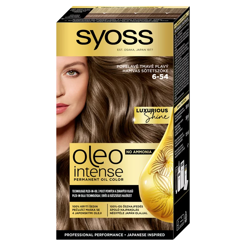 Syoss Oleo Intense tartós hajfesték 6-54 Hamvas sötétszőke