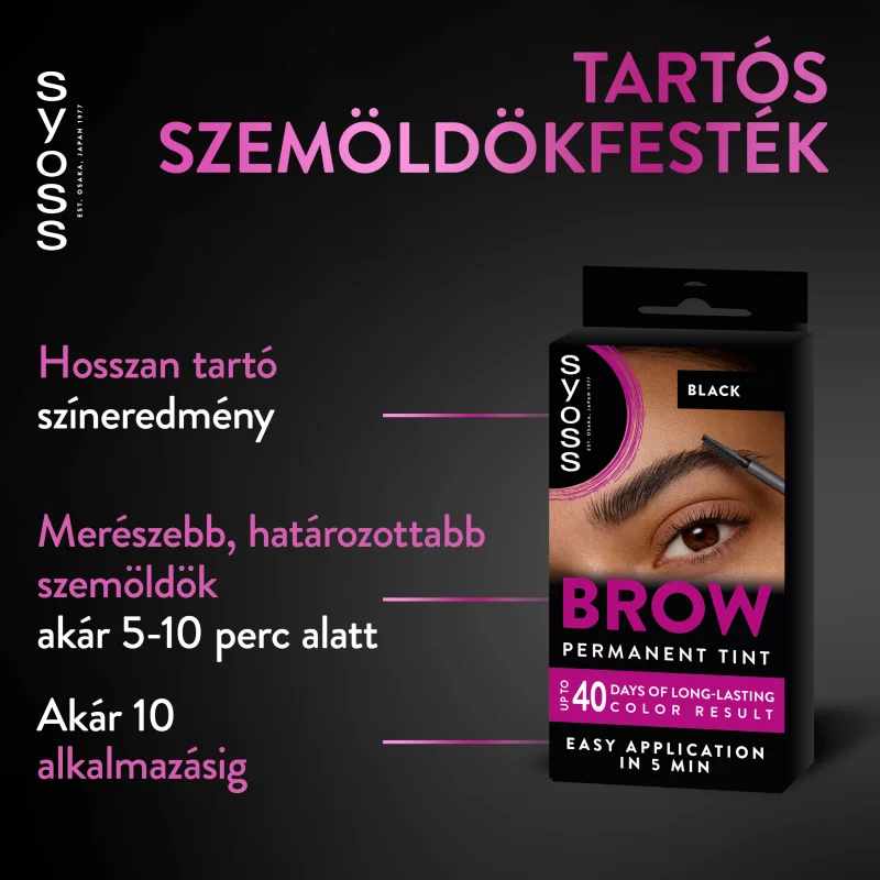 Syoss Brow Tint tartós szemöldökfesték fekete