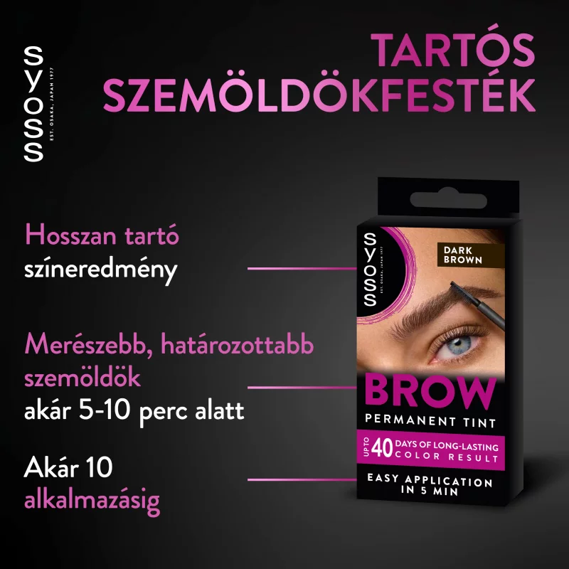 Syoss Brow Tint tartós szemöldökfesték Sötétbarna