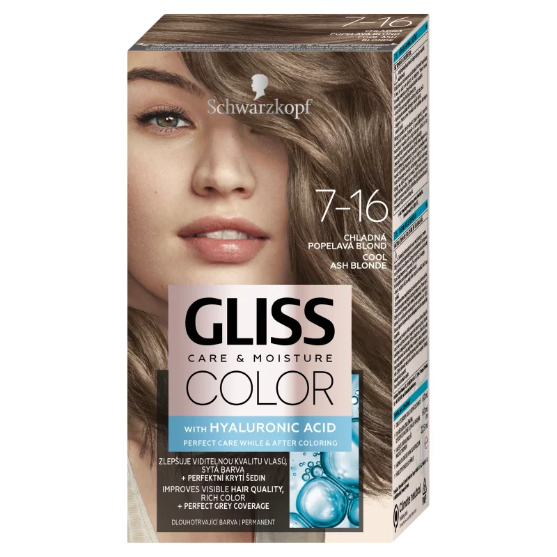 Schwarzkopf Gliss Color tartós hajfesték 7-16 Hűvös hamvas szőke