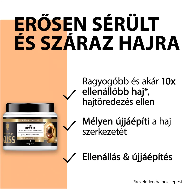 Gliss 4 az 1-ben helyreállító hajmaszk 400 ml