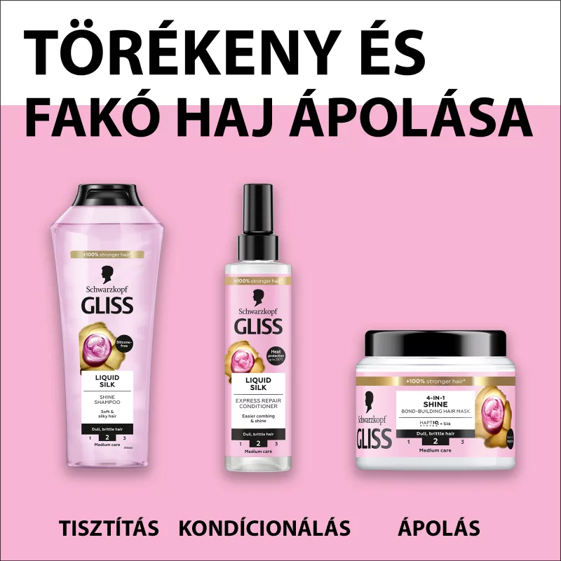 Gliss 4 az 1-ben ragyogás hajmaszk 400 ml