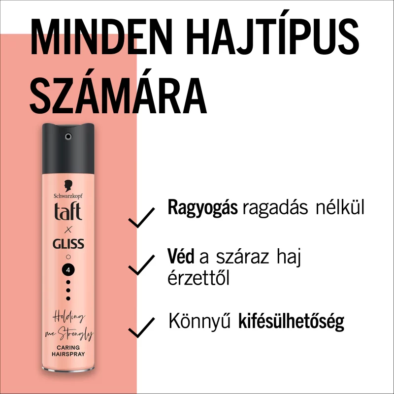 Taft X Gliss Holding me Strongly ápoló hajlakk minden hajtípusra 250 ml