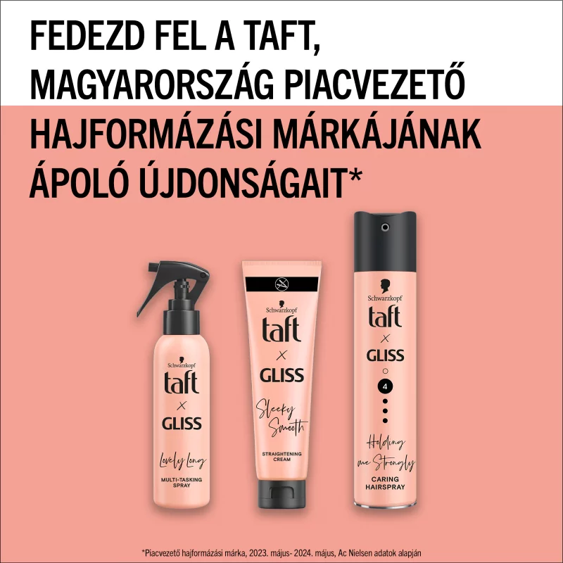 Taft X Gliss Sleeky Smooth hajegyenesítő krém a rakoncátlan egyenes hajra 150 ml