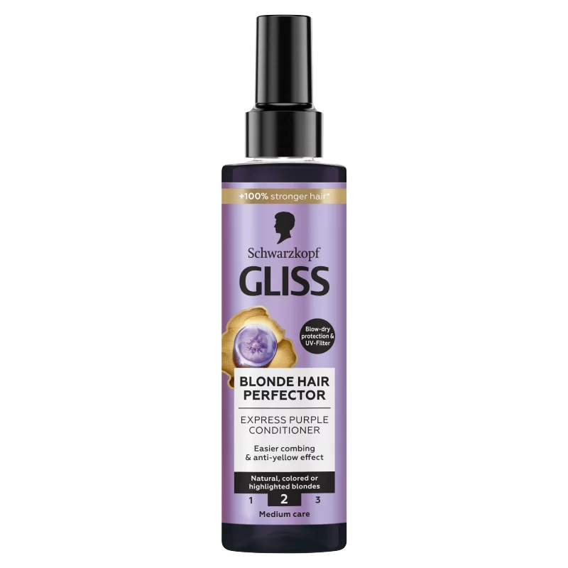 Gliss Blonde Hair Perfector Express lila hamvasító hajbalzsam 200 ml